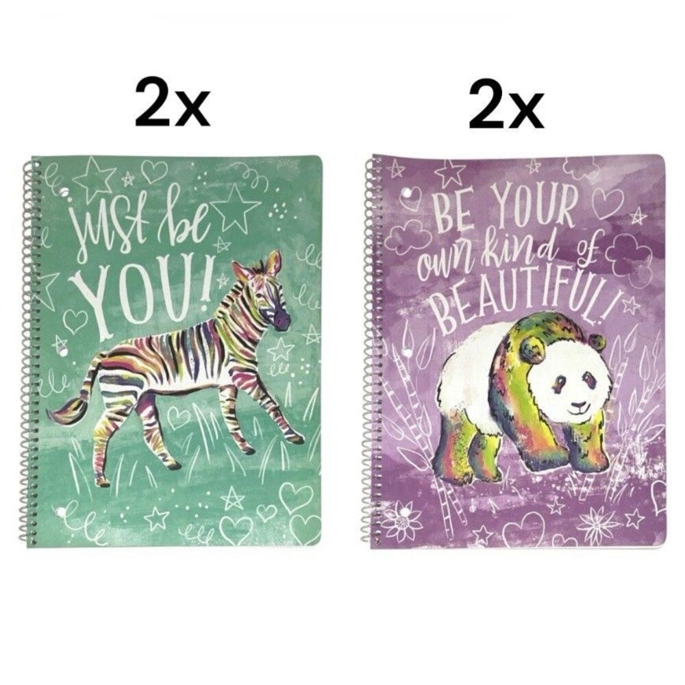 4x Class Act Stationery Decorative Spiral Notebooks 70 Sheets Each